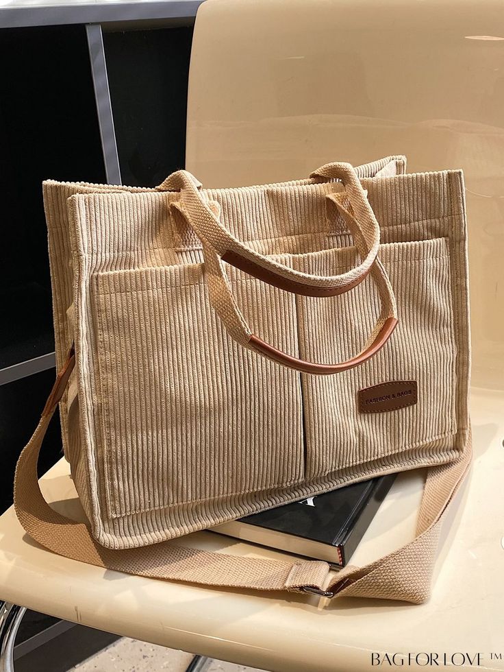 Stylish Corduroy Shopper Bag